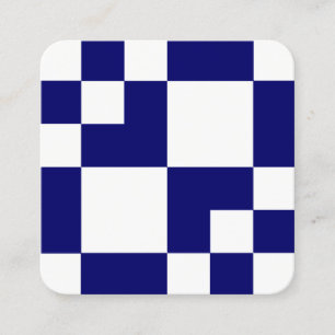 Geometric Rectangles and Squares - Deep Navy Blue Square Business Card