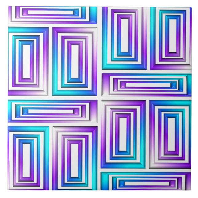 geometric rectangles ceramic tile (Front)