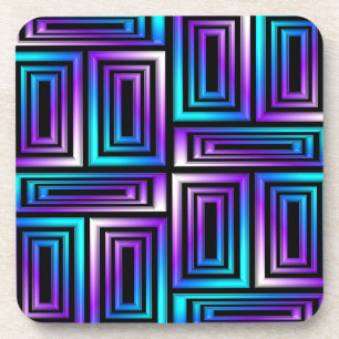 geometric rectangles coaster set