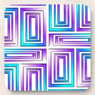 geometric rectangles coaster set