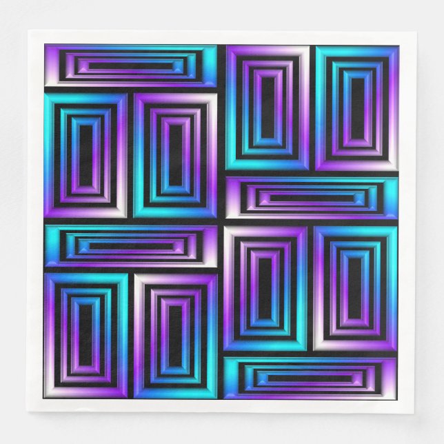 geometric rectangles paper napkins (Front)