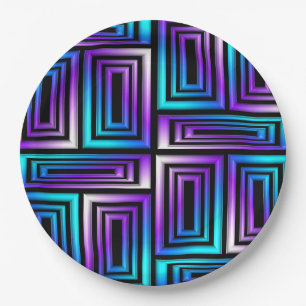 geometric rectangles paper plates