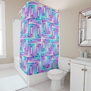 geometric rectangles shower curtain