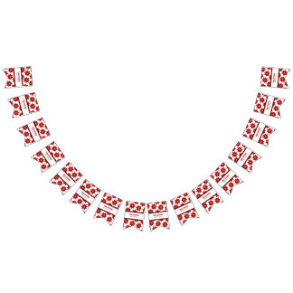 Geometric Red and Gold Floral Bunting