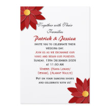 Geometric Red and Gold Floral