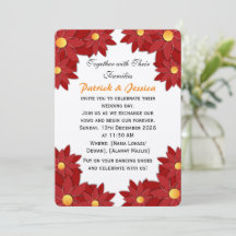 Geometric Red and Gold Floral