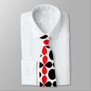 Geometric Red Black Elegant Modern Tie