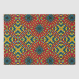 Geometric Red Blue & Yellow Vintage Tribal Ethnic  Tissue Paper