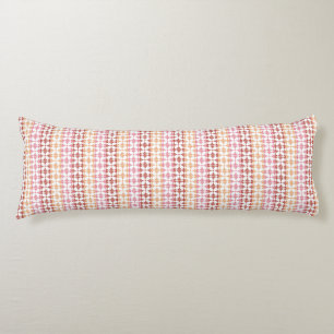 Geometric red ikat stripes pattern body cushion