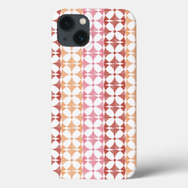 Geometric red ikat stripes pattern Case-Mate iPhone case (Back)