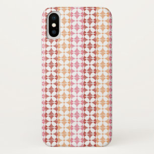 Geometric red ikat stripes pattern iPhone x case