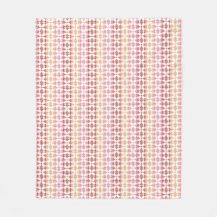 Geometric red ikat stripes pattern fleece blanket
