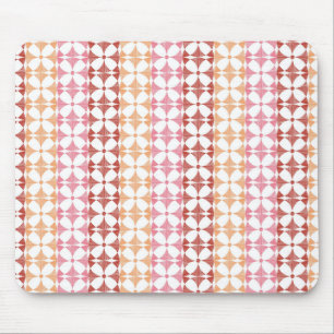 Geometric red ikat stripes pattern mouse pad