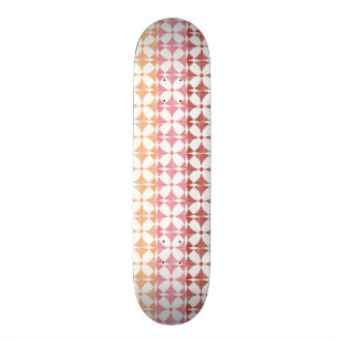 Geometric red ikat stripes pattern skateboard