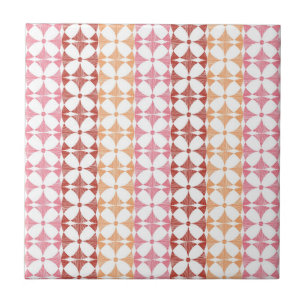 Geometric red ikat stripes pattern tile
