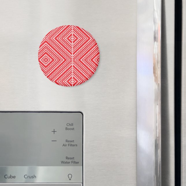 Geometric Red Magnet | Bold Modern Accent (In Situ (Fridge))
