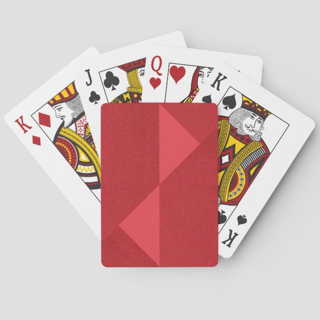 Geometric Red Pattern Custom Playing Cards (Back)