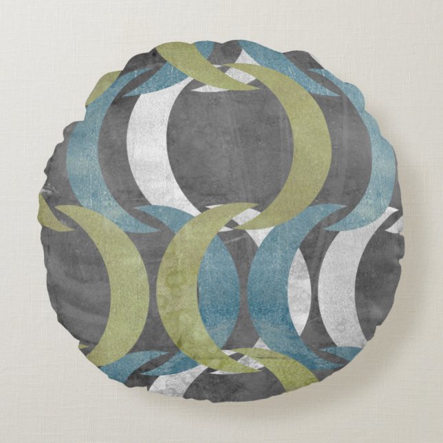 Geometric Repeat I Round Cushion (Front)
