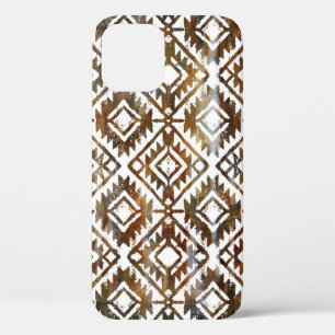 Geometric repeat, textured background iPhone 12 case
