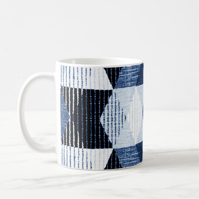 Geometric Repeat: Textured Background. Coffee Mug (Left)