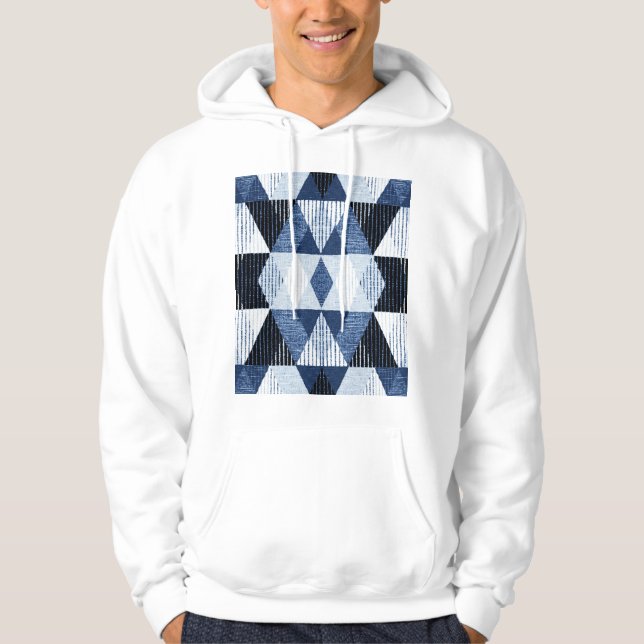 Geometric Repeat: Textured Background. Hoodie (Front)