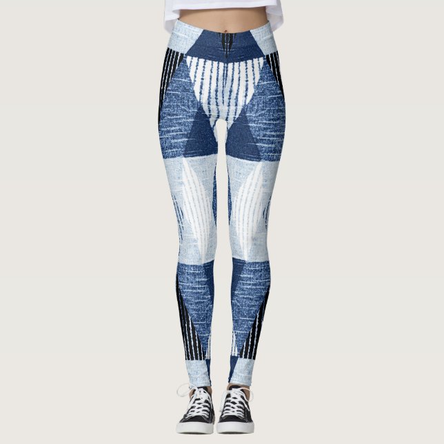 Geometric Repeat: Textured Background. Leggings (Front)