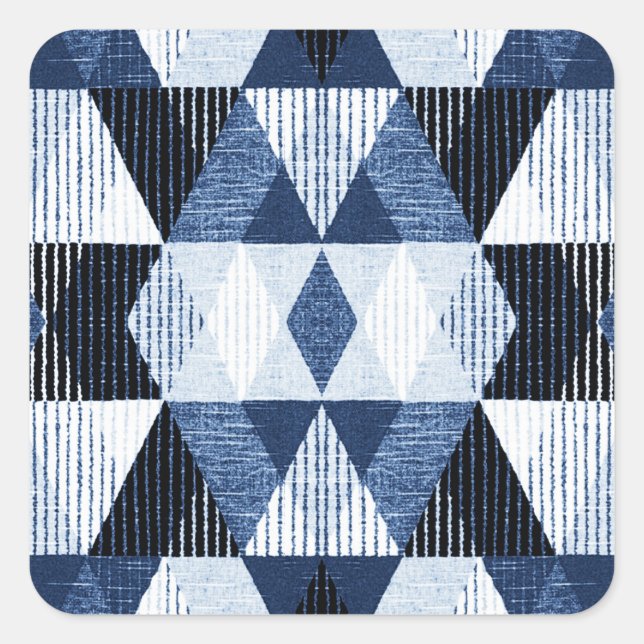 Geometric Repeat: Textured Background. Square Sticker (Front)