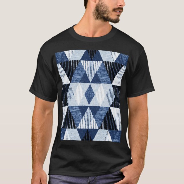 Geometric Repeat: Textured Background. T-Shirt (Front)