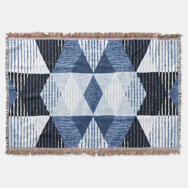 Geometric Repeat: Textured Background. Throw Blanket (Front)