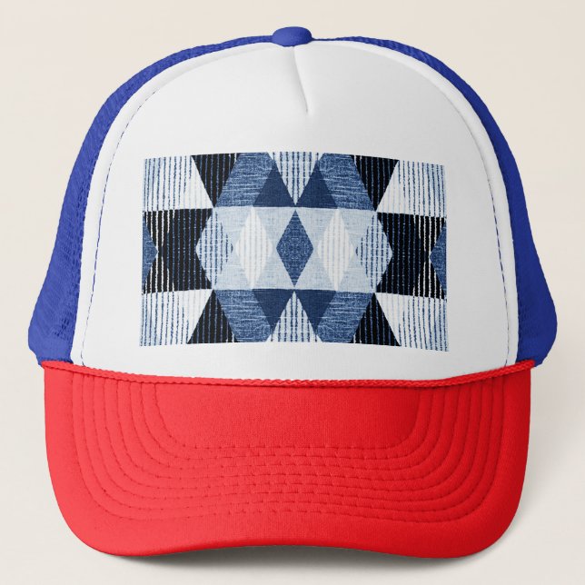 Geometric Repeat: Textured Background. Trucker Hat (Front)