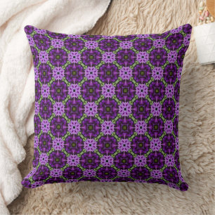 Geometric Repeating Pattern In Shades Of Purple Cushion
