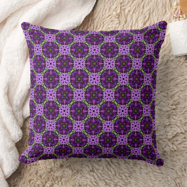 Geometric Repeating Pattern In Shades Of Purple Cushion (Blanket)