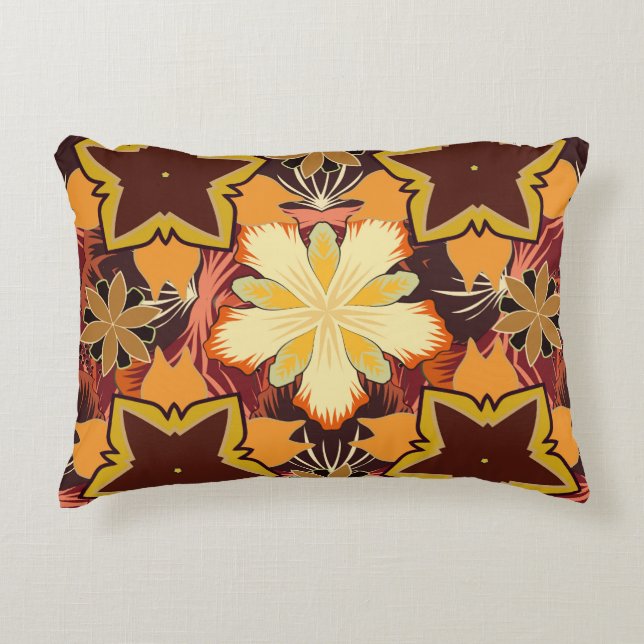 Geometric repeating seamless pattern with hexagon  decorative cushion (Front)