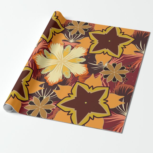 Geometric repeating seamless pattern with hexagon  wrapping paper (Unrolled)