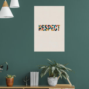 Geometric "Respect" Word in Bold Colours Poster