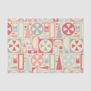 Geometric Retro 1950s Midcentury Modern Pink Tissue Paper