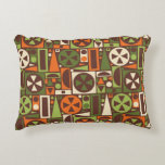 Geometric Retro 50s Mid-Century Modern Abstract Decorative Cushion<br><div class="desc">This original, retro 1950s / 1960s mid-mod abstract geometric pattern rectangular pillow design is made of triangles, squares, rectangles and circles. It's made in vintage shades of orange, green and cream on a brown background. This pretty pattern repeats seamlessly. It's for fans of midcentury modern art. The design repeats on...</div>