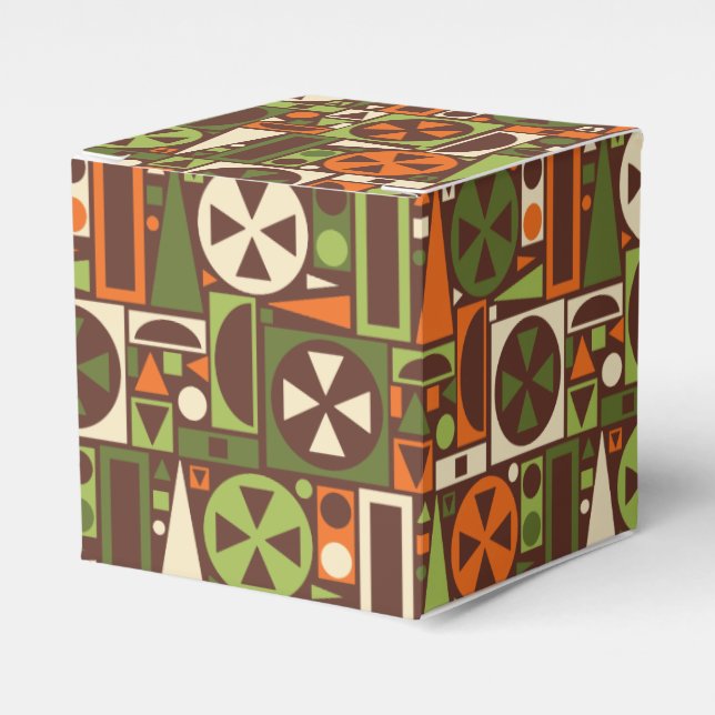 Geometric Retro 50s Mid-Century Modern Abstract Favour Box (Front Side)
