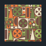 Geometric Retro 50s Mid-Century Modern Abstract Magnet<br><div class="desc">This original, retro 1950s / 1960s style mid-mod abstract geometric pattern is made of triangles, squares, rectangles and circles. It's designed in vintage shades of orange, green and cream on a brown background. This pretty pattern repeats seamlessly. It's for fans of midcentury modern art. Add a touch of antique, mod...</div>
