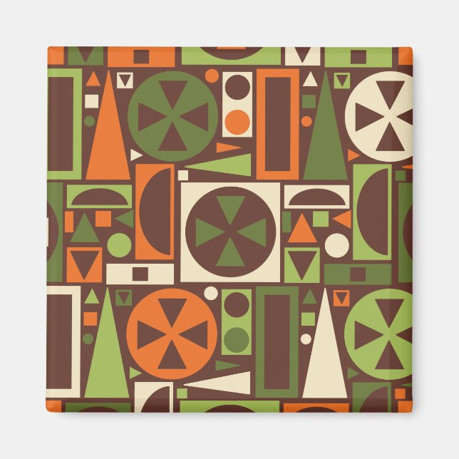 Geometric Retro 50s Mid-Century Modern Abstract Magnet (Front)
