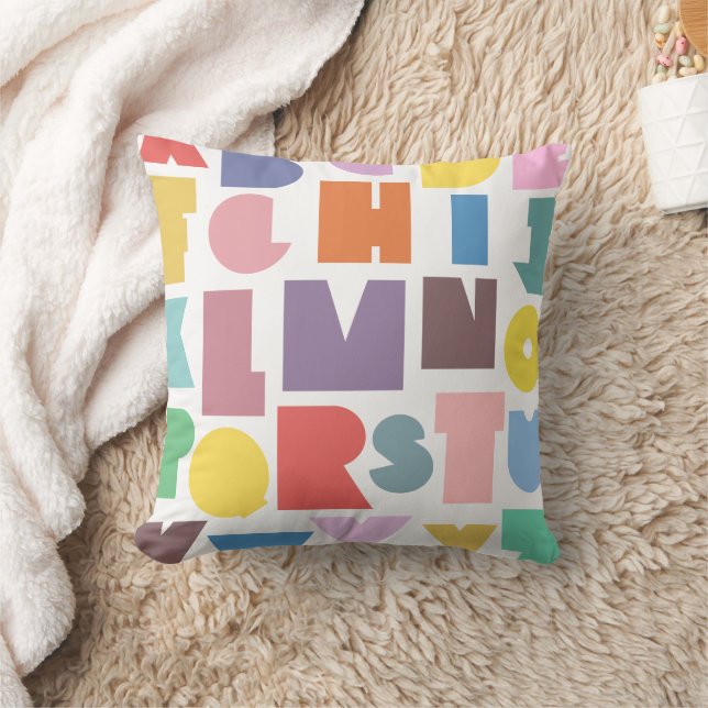 Geometric Retro Alphabet Cushion (Blanket)