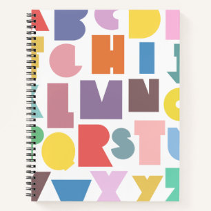 Geometric Retro Alphabet Notebook