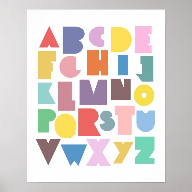 Geometric Retro Alphabet Poster (Front)