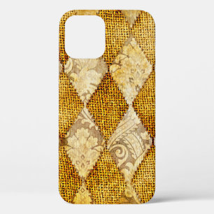 geometric retro background in golden colours iPhone 12 case