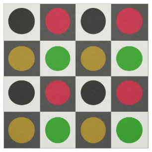 Geometric Retro Circle Dots Pattern Fabric