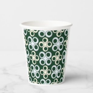 Geometric Retro Circles Pattern Paper Cups