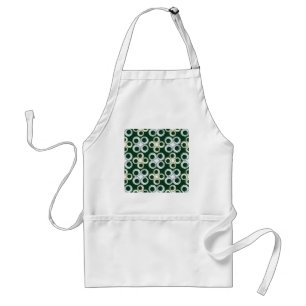 Geometric Retro Circles Pattern Standard Apron
