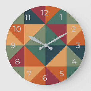 Geometric Retro Colours Wall Clock