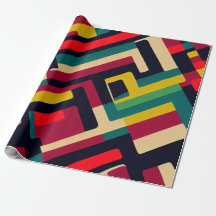 Geometric Retro Gift Wrapping Paper