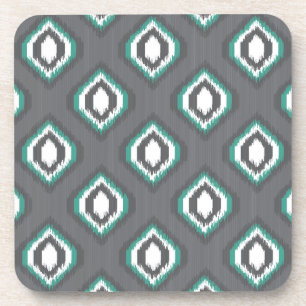 Geometric retro ikat tribal pattern coaster